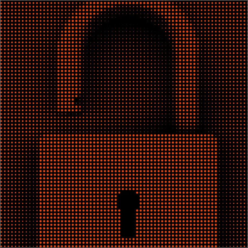 An orange dotted padlock image